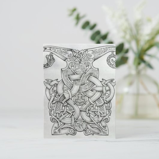 ONTWERP VAN KNOTWORK VIKING & OSEBERG BRIEFKAART (Staand voorkant)