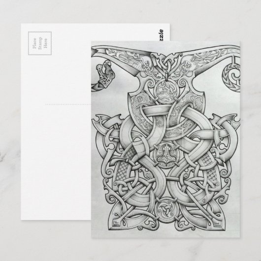 ONTWERP VAN KNOTWORK VIKING & OSEBERG BRIEFKAART (Voorkant / Achterkant)