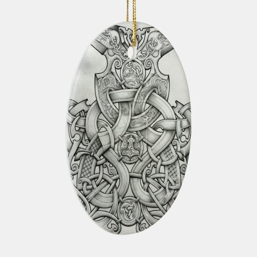 ONTWERP VAN KNOTWORK VIKING & OSEBERG KERAMISCH ORNAMENT (Rechts)