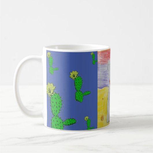 Ontwerp van koffie-mok voor woestijnthema-honden koffiemok (Links)