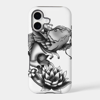 Ontwerp van koivistattoo met lotus en kers