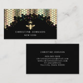 ontwerp van koningin op zwarte achtergrond visitekaartje (Voorkant / Achterkant)