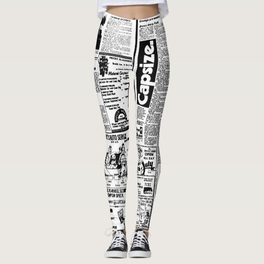 Ontwerp van kranten-Leggings Leggings (Voorkant)