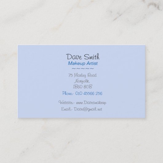 ontwerp van kunstenaar penselt originele schoonhei visitekaartje (Achterkant)