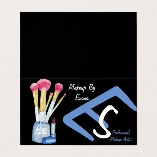 ontwerp van kunstenaar penselt originele schoonhei visitekaartje (Buitenkant ongevouwen)