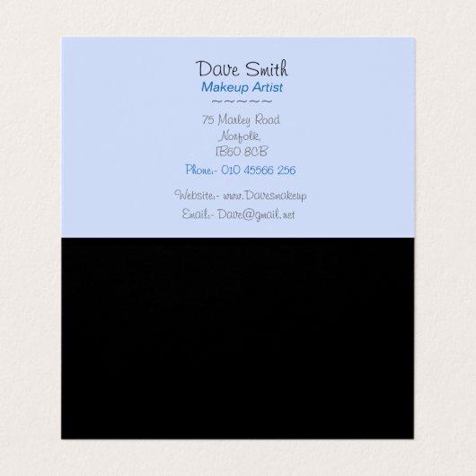 ontwerp van kunstenaar penselt originele schoonhei visitekaartje (Binnenkant ongevouwen)