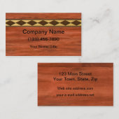 Ontwerp van kunsthout visitekaartje (Voorkant / Achterkant)