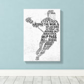 Ontwerp van Lacrosse Typografie Canvas Afdruk (Insitu (Houten vloer))