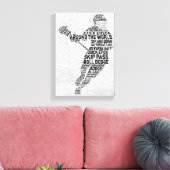 Ontwerp van Lacrosse Typografie Canvas Afdruk (Insitu (Woonkamer))