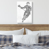 Ontwerp van Lacrosse Typografie Canvas Afdruk (Insitu (Slaapkamer))