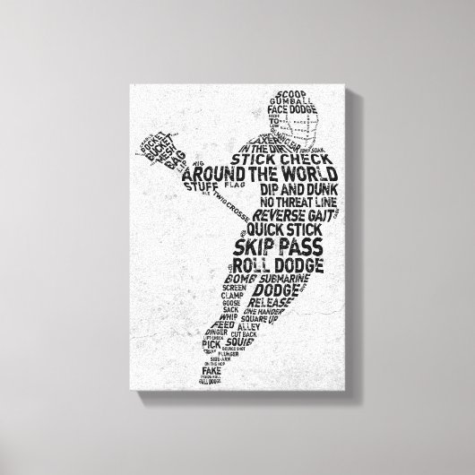 Ontwerp van Lacrosse Typografie Canvas Afdruk (Voorkant)