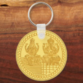 ONTWERP VAN LAKSHMI- EN GANESH GOLD-MUNTEN SLEUTELHANGER (Voorkant)