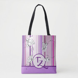 Ontwerp van lavendeklagen en -bloemen tote bag