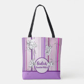 Ontwerp van lavendeklagen en -bloemen tote bag (Achterkant)