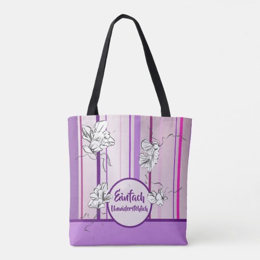 Ontwerp van lavendeklagen en -bloemen tote bag (Achterkant)