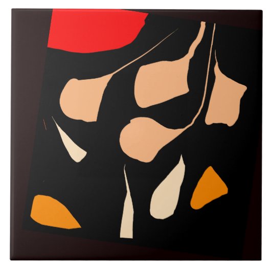 Ontwerp van leder Keramische Tegel Tegeltje (Voorkant)