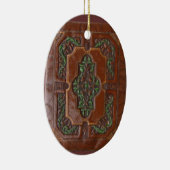 Ontwerp van lederen doos ~ versiering keramisch ornament (Rechts)