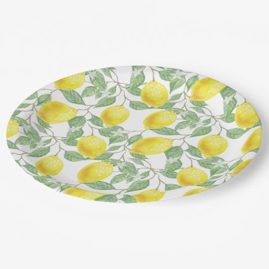 Ontwerp van leemons en bladeren papieren bordje (Gekanteld)