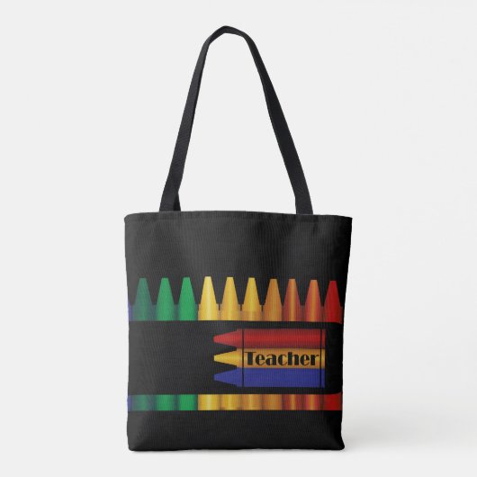 Ontwerp van leraar Crayon Tote Bag (Achterkant)