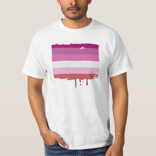 ONTWERP VAN LESBIAN PRIDE STRIPES T-SHIRT (Voorkant)