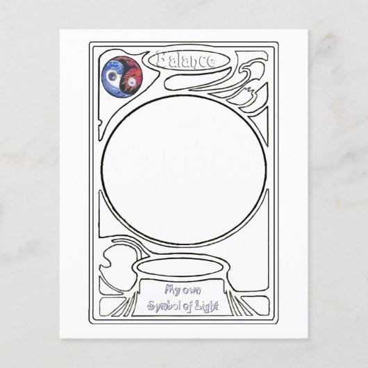 Ontwerp van lijntekening — balans flyer (Voorkant)