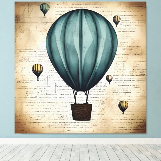 ontwerp van luchtballon, potloodschets canvas afdruk (Insitu (Houten vloer))