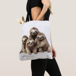 Ontwerp van luiaards achtergrond tote bag