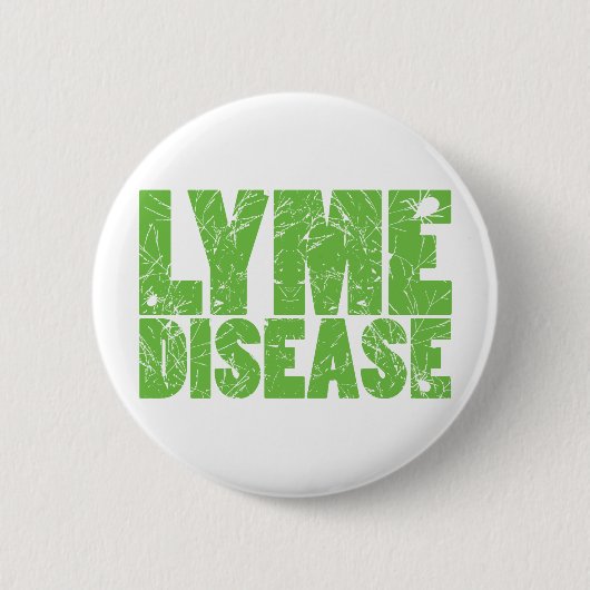 Ontwerp van Lyme Green "Lyme Disease" met teken Ronde Button 5,7 Cm (Voorkant)
