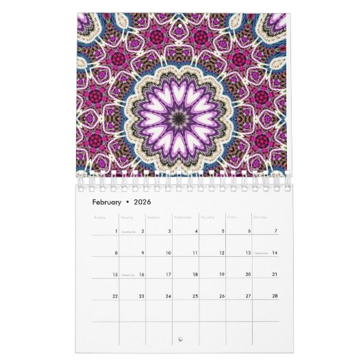 ontwerp van mandala kalender (Feb 2026)