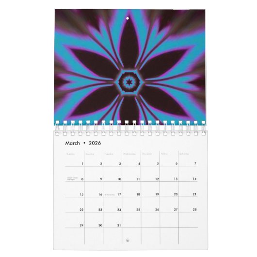ontwerp van mandala kalender (Mar 2026)