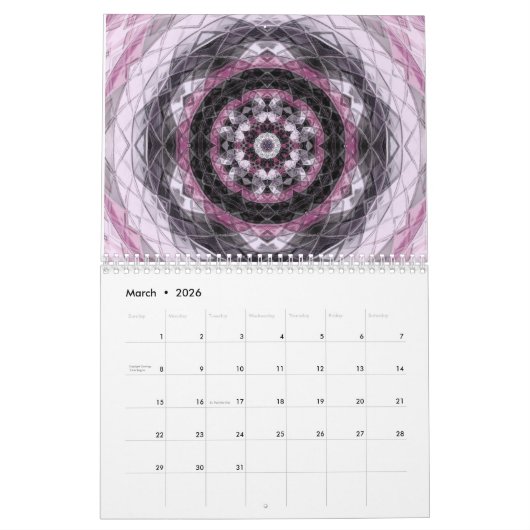 ontwerp van mandala kalender (Mar 2026)