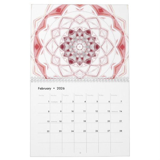 ontwerp van mandala kalender (Feb 2026)