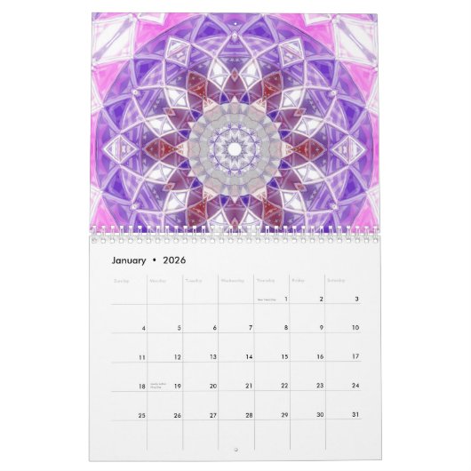 ontwerp van mandala kalender (Jan 2026)