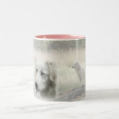 Ontwerp van Maremma sheepdog Tweekleurige Koffiemok (Center)