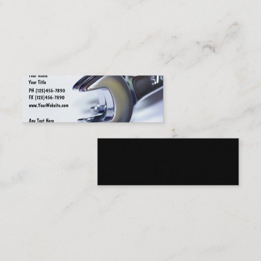 Ontwerp van mechanische wielmerken voor auto's mini visitekaartje (Voorkant / Achterkant)