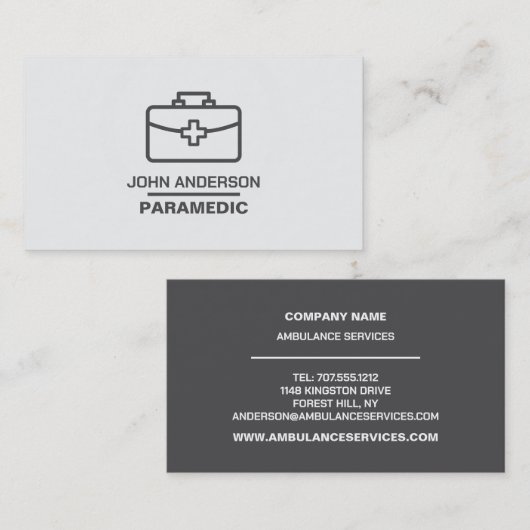 Ontwerp van medische verpakking, EMT, Paramedic Visitekaartje (Voorkant / Achterkant)