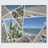 Ontwerp van mediterrane collage cadeaupapier (Vlak)