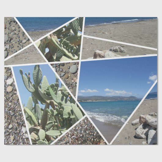 Ontwerp van mediterrane collage cadeaupapier (Vlak)