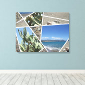 Ontwerp van mediterrane collage canvas afdruk (Insitu (Houten vloer))