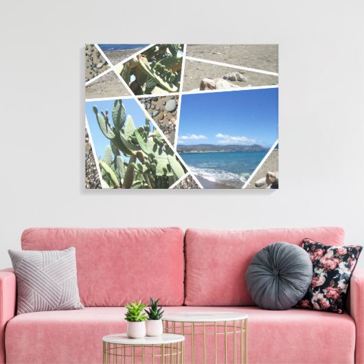 Ontwerp van mediterrane collage canvas afdruk (Insitu (Woonkamer))