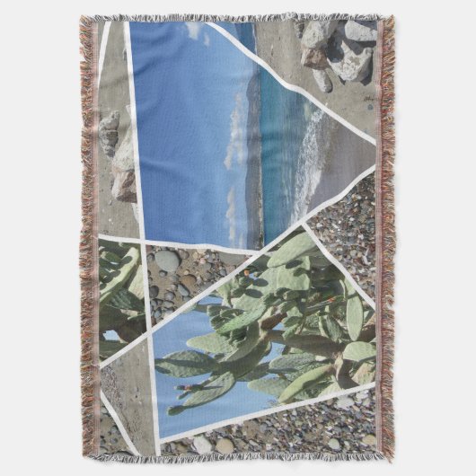 Ontwerp van mediterrane collage deken (Voorkant Verticaal)