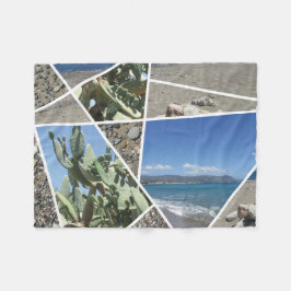 Ontwerp van mediterrane collage fleece deken