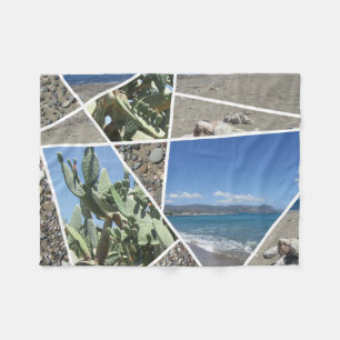 Ontwerp van mediterrane collage fleece deken