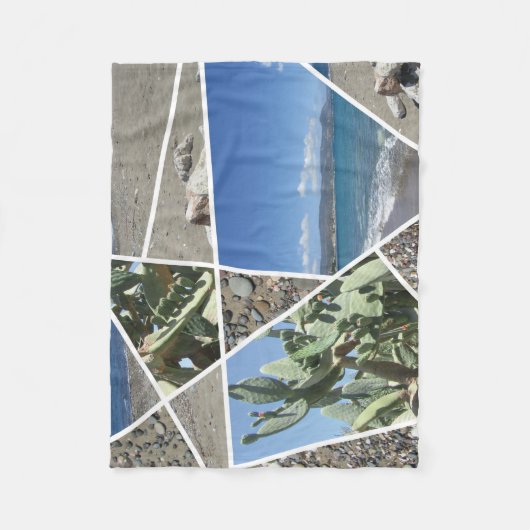 Ontwerp van mediterrane collage fleece deken (Voorkant)