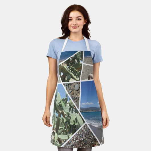 Ontwerp van mediterrane collage schort (Gedragen)