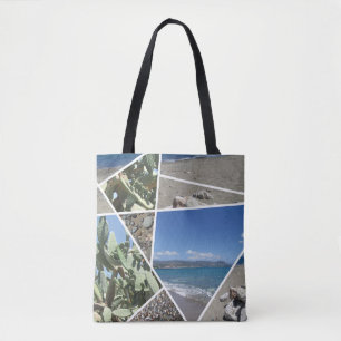 Ontwerp van mediterrane collage tote bag