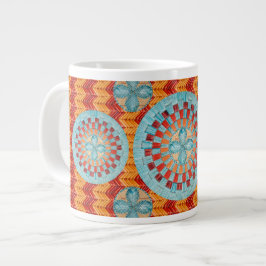Ontwerp van meervoudig Oranje Chevron-Mok Grote Koffiekop