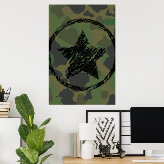 ontwerp van militaire camouflage poster (Thuiskantoor)