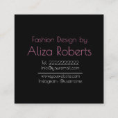 Ontwerp van mode vierkante visitekaartje (Achterkant)