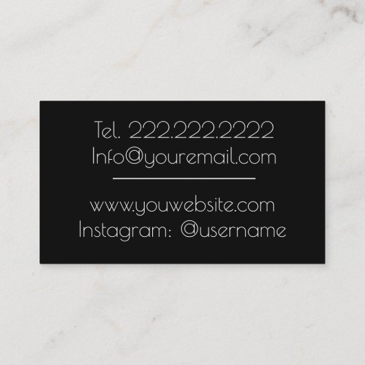 Ontwerp van mode visitekaartje (Achterkant)